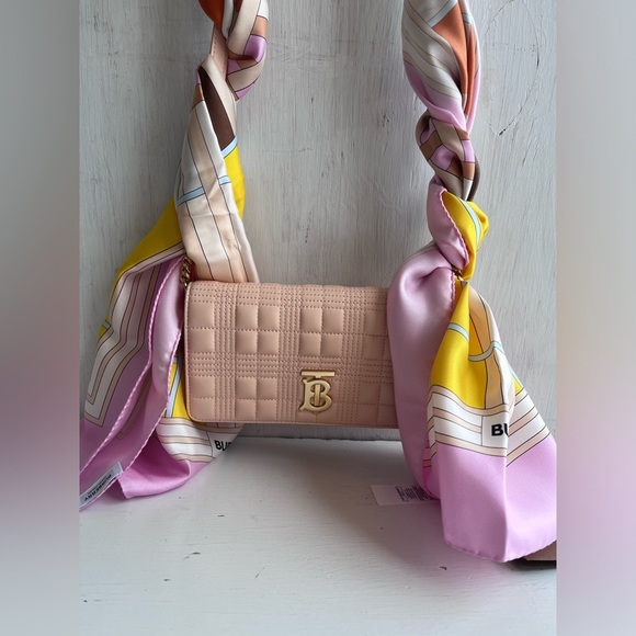 BURBERRY Check Scarf and Peach Pink Wallet Bundle - Picture 8 of 11